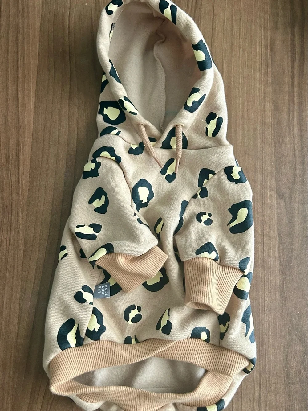 Huts and Bay Leopard-Print Pullover Dog Hoodie - Tan/Yellow